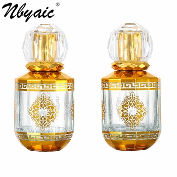 Nbyaic 50pcs parfum sub-sticla, 50ml galvanizare aur model flacon de sticlă, cu filet detasabila spray sticla, sticla goala