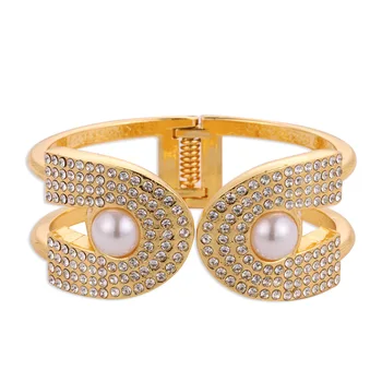 Vintage Placat cu Aur cu Perla Personalizate, Bratari pentru Femei Deschide Cuff Brățară Estetice Noi Nunta de Lux Mireasa Bijuterii Cadouri