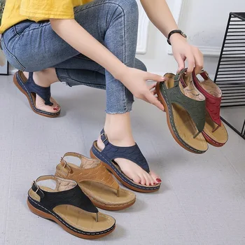 Femei Pantofi Plat Sandale de Culoare Solidă Rotund PU Panta cu Lumină și Respirabil Sac Non-Alunecare Toc s 