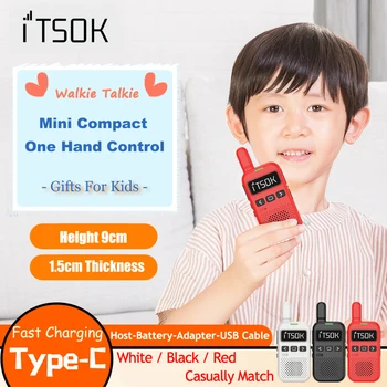 2 buc ITSOK M1 Cadouri Tableta Colorate Fuselaj Două Fel de Radio cu Rază Lungă UHF Walkie Talkie Mini Jucarii Pentru Copii Baieti