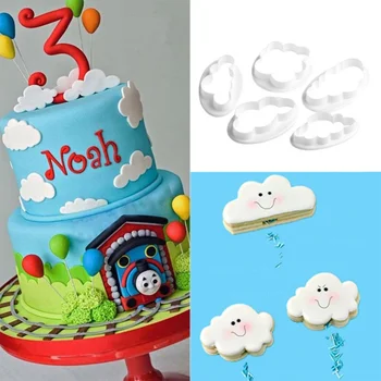 5Pcs 3D Nor de Plastic Fondant de Tăiere Tort de Mucegai DIY Decorare Cookie Set Accesorii de Bucatarie