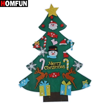 HOMFUN 5D DIY Diamant Pictura Pom de Crăciun Cadou de Anul Nou Copil Jucărie Copac Artificial Perete Fereastra Autocolant Crăciun Decor Acasă