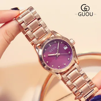 2018 Noua Moda GUOU Brand de Lux Ceas Femei Bărbați Iubitor de Cuarț Reloj mujer Doamnelor Ceasuri Impermeabil relogio masculino