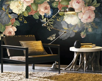 beibehang Personalizate pictate manual moda retro Nordic flori canapea, TV tapet de fundal 3d gazete de perete decor acasă papier peint 2