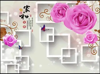 Foto personalizat tapet 3d picturi murale imagini de fundal de culoare Roz de flori de trandafir murală modernă TV de fundal gazete de perete decor acasă