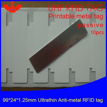 UHF RFID ultrathin anti metal tag-ul 99*24*1.3 mm 915m 868mhz Impinj NXP 10buc transport gratuit de tipărit sintetic de pasiv tag RFID