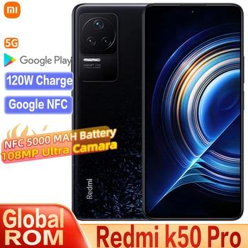 Global ROM-ul Xiaomi Redmi K50 Pro 5G Smartphone MTK Dimensity 9000 Octa Core 5000mAh Baterie 120W Încărcare Rapidă 108MP OIS Camera