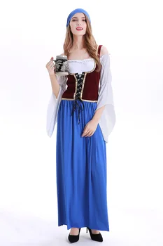 S-2XL Femeile Germania, Oktoberfest Costume Tradiționale Bavareze, Bere Dirndl Tinuta Târfă Bere Menajera Fantasia Rochie Fancy JY131