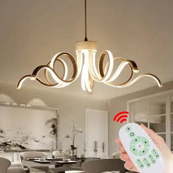Control de la distanță Pandantiv candelabru Modern din Aluminiu Acrilic forma de floare decorarea casei Wireless Inteligente de iluminat 1