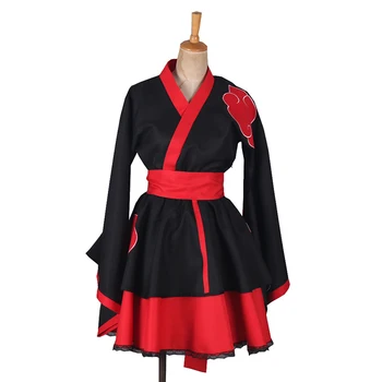 Anime-ul japonez de benzi Desenate Femei costume Akatsuki Cosplay Costum Lolita Rochie kimono Anime Femei Nor Roșu, Negru Rochie