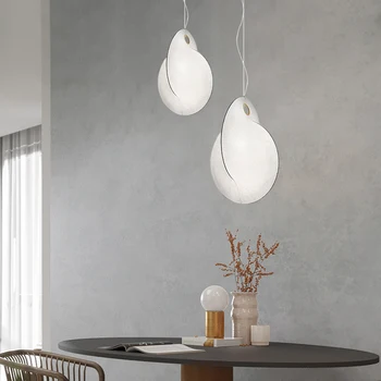 Moderne de Mătase Pandantiv cu LED-uri de Lumină De Atmosferă Sala Pandantiv Lampă Pentru Camera de zi Acasă, Interior, Suspensie 1