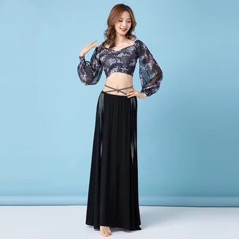 Elegant Oriental Belly Dance belly dance profesionist 2 buc Top si Fusta Sexy Fete Mâneci Lungi Belly Dance Costum M-XL 4