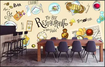 personalizat murală fotografie tapet HD 3d de mână-pictat de vest restaurant gourmet de luat masa decor camera de zi Tapet pentru pereți în rulouri