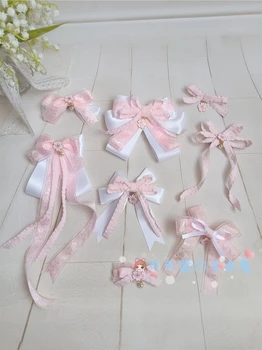 Original Handmade Lolita Cherry Blossom Clip Edge Accesorii De Par De Culoare Roz Dulce De Par Clip Japoneză Fată Floare De Cires Origi