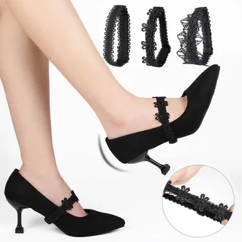 Tocuri Inalte Sexy Dantela Doamnelor Instalare Gratuit Portabil Fix Pantofi Elastic Bretele Elastice Anti-Cădere Dantela Grămadă Șiret