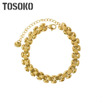 TOSOKO Bijuterii din Otel Inoxidabil Placat cu Aur 18 K Bratara Extins Ceas Brățară Brățară Moda pentru Femei BSE156 0