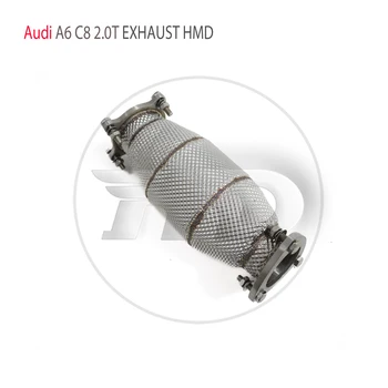 HMD din Oțel Inoxidabil Sistem de Evacuare Debit Mare Performanță Burlan pentru Audi A6 A7 C8 2.0 T Fără Catalitic de Curse de Încercare a Conductei