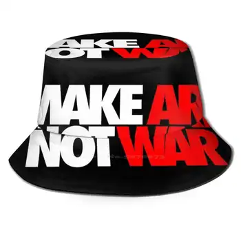 A Face Artă, Nu Război Flat Top Respirabil Găleată Pălării Tipografie Citat Artiști Război Artist Illustrator Designer Grafic Pace