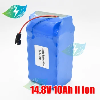14.8 V, 10Ah 18650 baterie litiu pachet 4S4P 148W 16.8 V LED pescuit de noapte lampă de încălzire lampă de miner amplificator baterie BMS + Incarcator