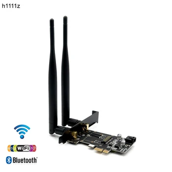 Plăci de rețea M. 2 Adaptor Wifi/Card PCI-E 1X Wifi AC 5Ghz banda de 5 Ghz Adaptor 2x 5dBi Antena WiFi Cheia UNEI unitati solid state M. 2 Wi-Fi, Bluetooth, Card