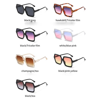Supradimensionat ochelari de Soare Femei Cadru Pătrat 2022 Brand de Lux de Designer Originale Nuante de Culori Retro UV400 Om de Vară Ochelari 1