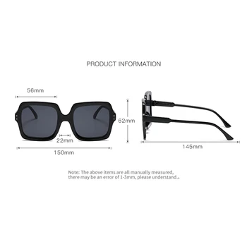 Supradimensionat ochelari de Soare Femei Cadru Pătrat 2022 Brand de Lux de Designer Originale Nuante de Culori Retro UV400 Om de Vară Ochelari 5