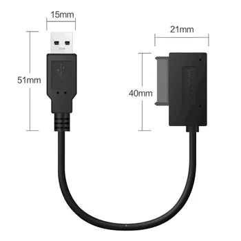 USB2.0 La Mini Sata II 7+6 13Pin Adaptor Cablu Convertor pentru Laptop CD/DVD ROM Slimline cu Mașina