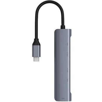 Aluminiu USB-C Docking Station 5 In1 Tip C Hub HDMI USB 2.0/USB 3.0 Audio de 3,5 Mm Porturi Expander Adaptor Pentru PC, Laptop