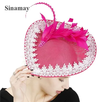 Vintage Roz Kenducky Derby Hat Party Doamna Fascinator De Păr Accesorii Femei Elegante, Voaluri De Mireasa Pălării De Moda Frizură