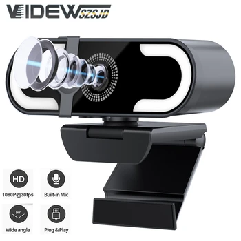 Webcam cu Microfon Full HD 1080p Webcam Camera pentru Streaming/Asteptare/Jocuri de noroc/Conferințe la Computer prin USB Camera Web cu Fix