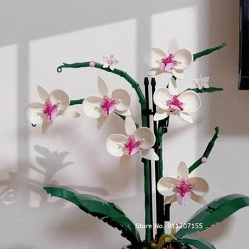 Orhidee Compatibil 10311 Suculente Compatibil 10309 Plante Decor Set De Construcție Pentru Adulți Buchet De Cărămizi Flori Bloc Cadouri Fete 4