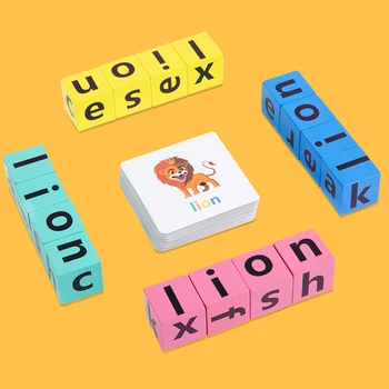 Distracție Ortografie Cuvinte În Limba Engleză Joc De Puzzle De Învățare Pentru Copii Educație Jucărie Copilul Devreme Iluminare De Formare Părinte-Copil Joaca 0