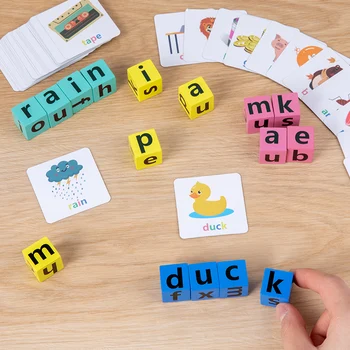 Distracție Ortografie Cuvinte În Limba Engleză Joc De Puzzle De Învățare Pentru Copii Educație Jucărie Copilul Devreme Iluminare De Formare Părinte-Copil Joaca 1