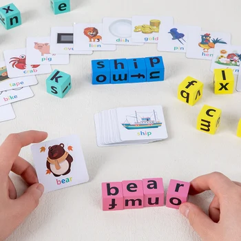 Distracție Ortografie Cuvinte În Limba Engleză Joc De Puzzle De Învățare Pentru Copii Educație Jucărie Copilul Devreme Iluminare De Formare Părinte-Copil Joaca 2