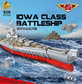 MEOA USS Celebra Navă de război Model de kit de Constructii 1712pcs IOWA-CLASA Battleship Blocuri Jucarii WW2 Jucarii si Cadouri pentru Baieti Adulți