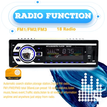 SD USB Masina Încărcător Autoradio FM Tuner Radio Auto Jucător 12V Kituri Stereo 1 DIN Bluetooth AUX MP3 Audio auto 1