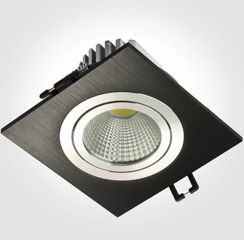Fierbinte! Alb-argintiu-Negru Shell 10W 15W Estompat LED Spoturi Pătrat Reglabil de Prindere Dulap Încastrat Plafon Jos Lumini Lampa 0