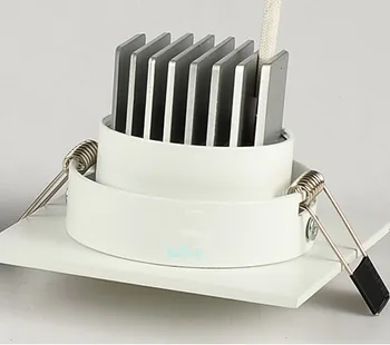 Fierbinte! Alb-argintiu-Negru Shell 10W 15W Estompat LED Spoturi Pătrat Reglabil de Prindere Dulap Încastrat Plafon Jos Lumini Lampa 4