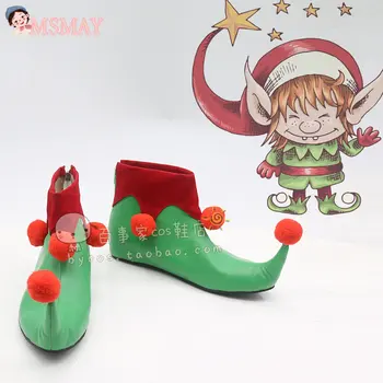 MsMay Pantofi De Crăciun Cosplay Pantofi Rosu Verde Amuzant Drăguț De Crăciun Performanță Etapă Pantofi Petrecere De Anul Nou Pantofi