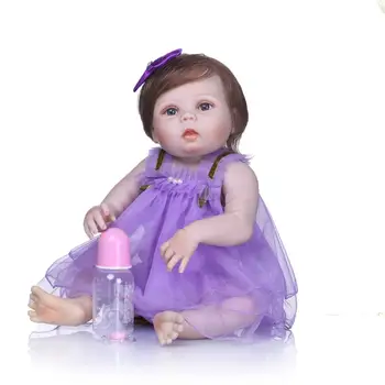 silicon baby dolls de vânzare 57cm vinil copii full body baby princess jucarii pentru copii de anul nou cadou de Crăciun pentru fete npk papusa