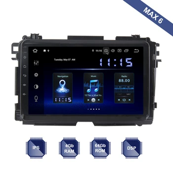 Dasaita Android 10 Radio Auto 2 Din cu GPS Navi pentru Honda Vezel HR-V HRV 2014-2019 DSP IPS HDMI 4Gb+64Gb RDS WIFI USB Bluetooth 5 0