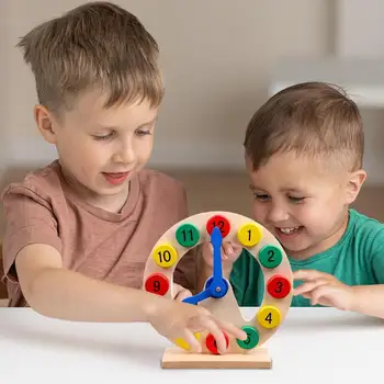 Ceas Din Lemn Jucărie De Învățare Ceas De Timp Pentru Copii Ceasuri De Învățământ Pentru Copii, Copii De Grădiniță Din Lemn Montessori Copilul Mai Devreme 3
