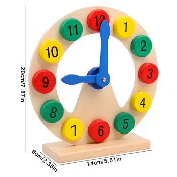 Ceas Din Lemn Jucărie De Învățare Ceas De Timp Pentru Copii Ceasuri De Învățământ Pentru Copii, Copii De Grădiniță Din Lemn Montessori Copilul Mai Devreme 5