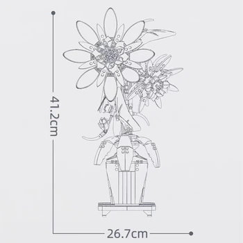 Noi MOC de Flori Model 92034 Epiphyllum Ghivece cu Plante de Ornament Buidling Blocuri de Cărămizi Jucarii Educative Ziua de nastere Cadouri de Craciun 4