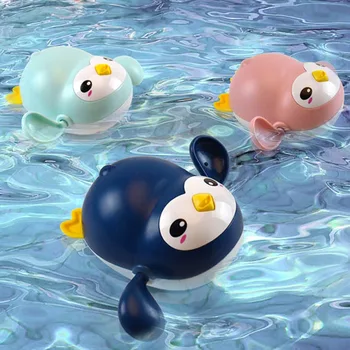 Jucarii De Baie Pentru Copii Cu Apa Lanț De Ceas De Desene Animate Drăguț Animal Broasca Testoasa Copil Înota Pinguin Pește Rana-Copii Plajă, Baie De Apă Jucărie 3