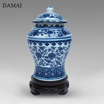 Porțelan albastru și Alb Borcane de Depozitare Clasice Ceramice de Epocă Meserii Bomboane de Stocare Borcan Acasă Decorare Camera de zi Ornamente