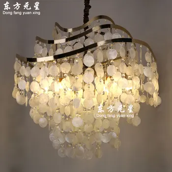 mare coajă lumina pandantiv creative shell vânt chime lampă de agățat living sufragerie dormitor bar iluminat decorativ