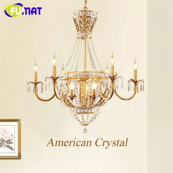 FUMAT Cristal K9 Candelabre, Lămpi de Iluminat American Coroana Stil European Pentru Living Dormitor Bucătărie agățat de lustră