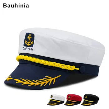 Bauhinia grâu ureche broderie căpitanul pălărie scurt refuz bărbați și femei student Britanic, pălărie capac plat retro hat navy