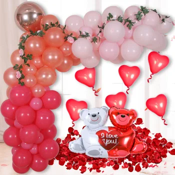 Ziua îndrăgostiților balon lanț set Valentine ' s Zi, Nunta, Petrecere, petrecere de vacanță îmbrățișare de urs decor mărturisire balon